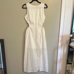 White Sleeveless Midi Dress - Classic Cut